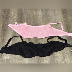 PINK Victoria's Secret Lace Bras - Pink & Black